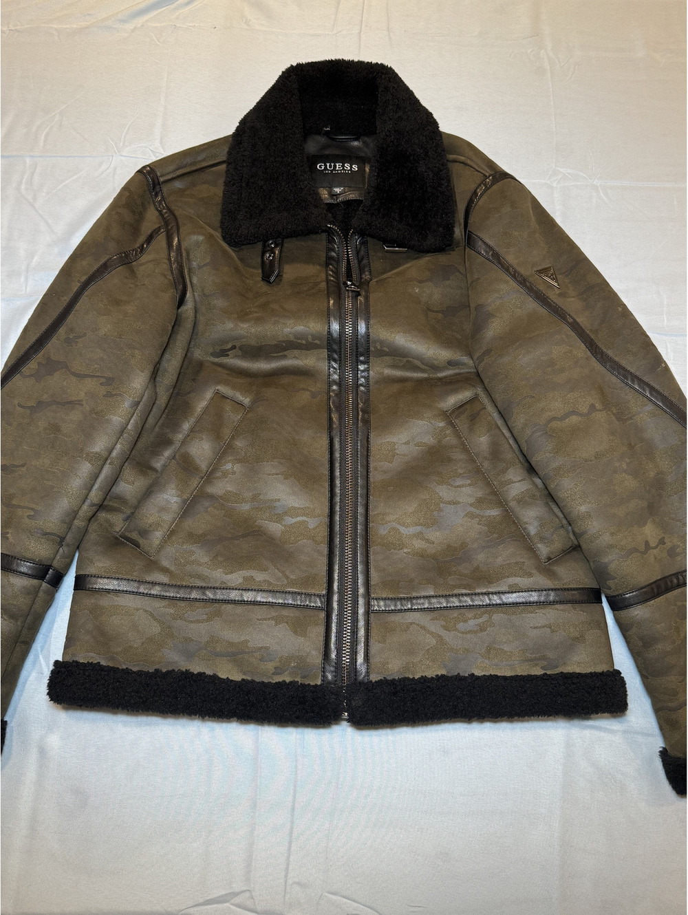 Guess brown faux shearling jacket